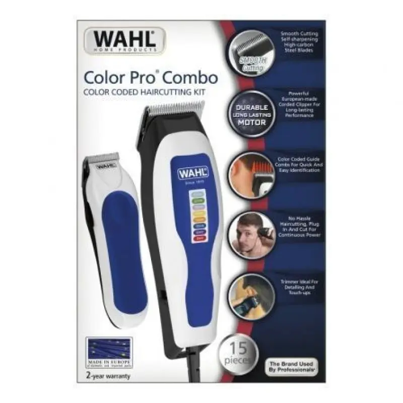 Cortapelos + Recortadora Wahl Color Pro/ con Cable/ 9 Accesorios Cortapelos + Recortadora Wahl Color Pro/ con Cable/ 9 Accesorios