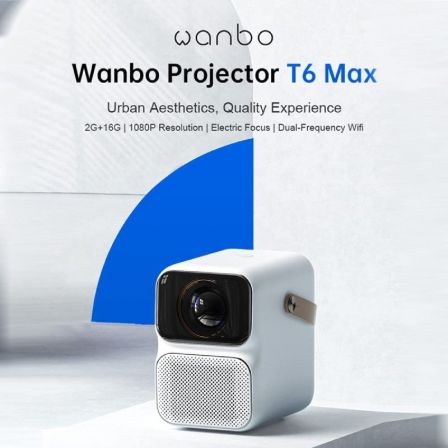 Proyector Portátil Wanbo T6 Max/ 650 Lúmenes/ Full HD/ HDMI/ Bluetooth/ WiFi/ Blanco Proyector Portátil Wanbo T6 Max/ 650 Lúmenes/ Full HD/ HDMI/ Bluetooth/ WiFi/ Blanco