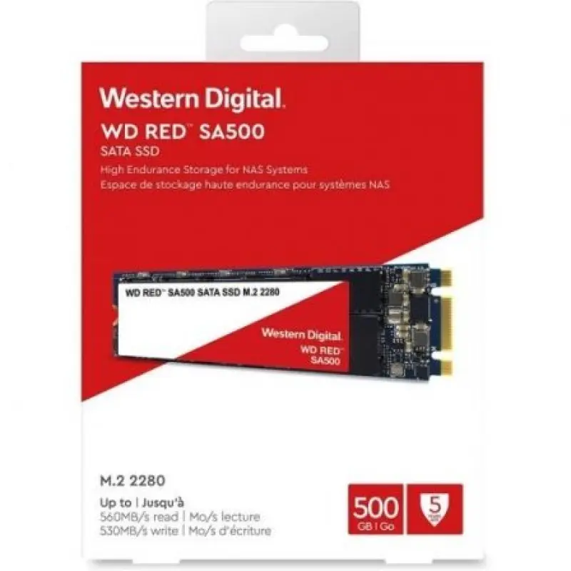 Disco Duro SSD Western Digital Red SA500 NAS 500GB/ M.2 2280 Disco Duro SSD Western Digital Red SA500 NAS 500GB/ M.2 2280