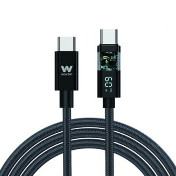 Cable USB 2.0 Tipo-C Woxter PE26-185/ USB Tipo-C Macho - USB Tipo-C Macho/ Hasta 60W/ 480Mbps/ 2m/ Negro Cable USB 2.0 Tipo-C Woxter PE26-185/ USB Tipo-C Macho - USB Tipo-C Macho/ Hasta 60W/ 480Mbps/ 2m/ Negro