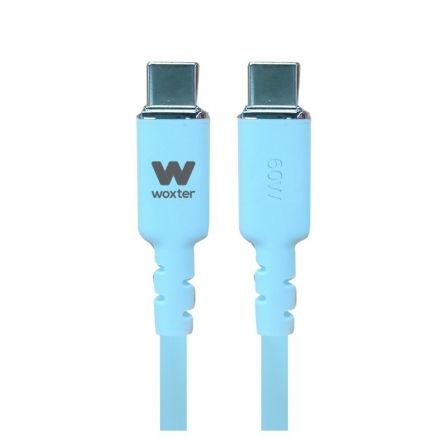 Cable USB 2.0 Tipo-C Woxter PE26-188/ USB Tipo-C Macho - USB Tipo-C Macho/ Hasta 60W/ 480Mbps/ 1.2m/ Azul Cable USB 2.0 Tipo-C Woxter PE26-188/ USB Tipo-C Macho - USB Tipo-C Macho/ Hasta 60W/ 480Mbps/ 1.2m/ Azul