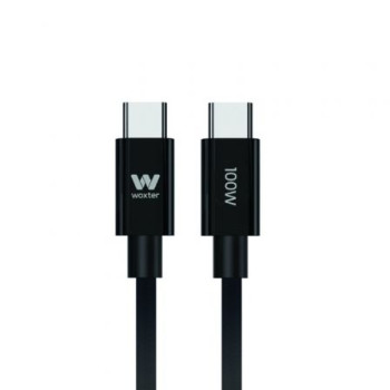 Cable USB 2.0 Tipo-C Woxter PE26-190/ USB Tipo-C Macho - USB Tipo-C Macho/ Hasta 100W/ 480Mbps/ 2m/ Negro Cable USB 2.0 Tipo-C Woxter PE26-190/ USB Tipo-C Macho - USB Tipo-C Macho/ Hasta 100W/ 480Mbps/ 2m/ Negro