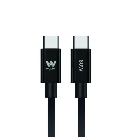 Cable USB 2.0 Tipo-C Woxter PE26-194/ USB Tipo-C Macho - USB Tipo-C Macho/ Hasta 60W/ 480Mbps/ 3m/ Negro Cable USB 2.0 Tipo-C Woxter PE26-194/ USB Tipo-C Macho - USB Tipo-C Macho/ Hasta 60W/ 480Mbps/ 3m/ Negro