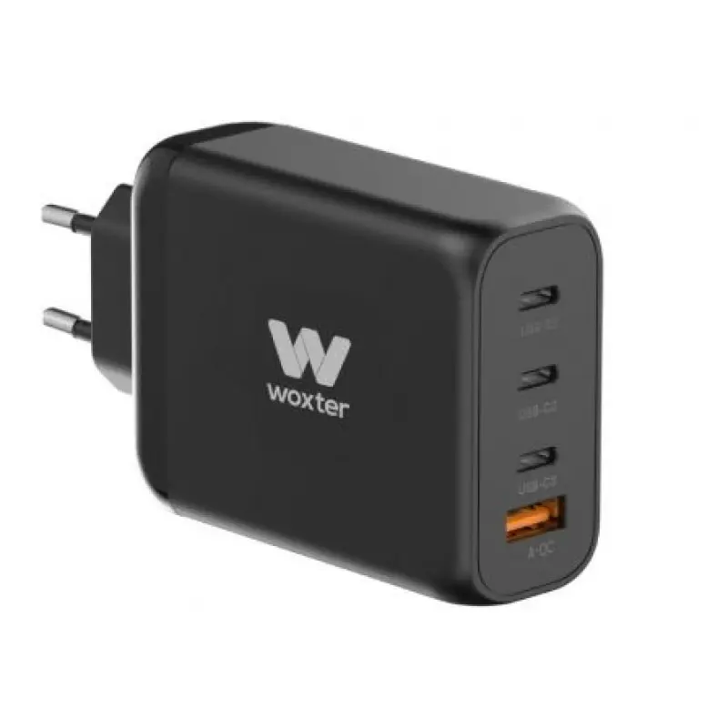 Cargador Gan de Pared Woxter PE26-177/ 3xUSB Tipo-C/ 1xUSB/ + Cable USB Tipo-C/ 100W Cargador Gan de Pared Woxter PE26-177/ 3xUSB Tipo-C/ 1xUSB/ + Cable USB Tipo-C/ 100W