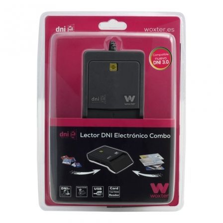 Lector de DNI y Tarjetas Woxter Combo PE26-025/ Negro Lector de DNI y Tarjetas Woxter Combo PE26-025/ Negro
