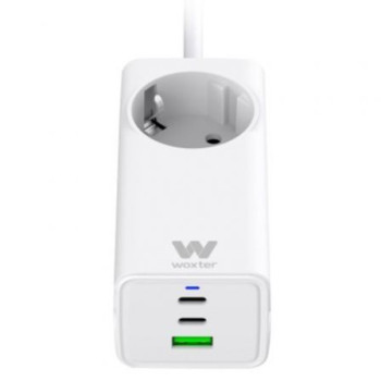 Regleta Woxter PE26-180/ 1 Tomas de Corriente/ 2 USB Tipo-C/ 1 USB-A/ Cable 1.5m/ Blanco Regleta Woxter PE26-180/ 1 Tomas de Corriente/ 2 USB Tipo-C/ 1 USB-A/ Cable 1.5m/ Blanco