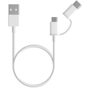 Cable USB 2.0 Xiaomi Mi 2-in-1 USB Cable SJV4082TY USB Macho - Micro USB Macho/ USB Tipo-C Macho/ 1m/ Blanco Cable USB 2.0 Xiaomi Mi 2-in-1 USB Cable SJV4082TY USB Macho - Micro USB Macho/ USB Tipo-C Macho/ 1m/ Blanco