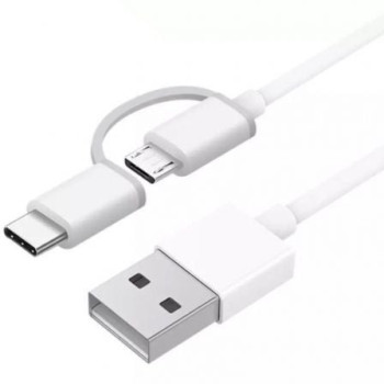 Cable USB 2.0 Xiaomi Mi 2-in-1 USB Cable SJV4082TY USB Macho - Micro USB Macho/ USB Tipo-C Macho/ 1m/ Blanco Cable USB 2.0 Xiaomi Mi 2-in-1 USB Cable SJV4082TY USB Macho - Micro USB Macho/ USB Tipo-C Macho/ 1m/ Blanco