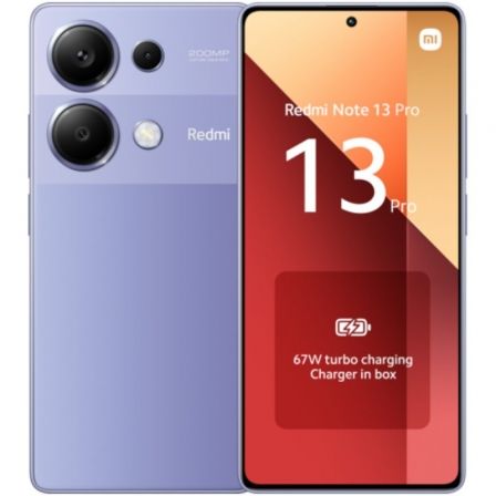 Smartphone Xiaomi Redmi Note 13 Pro NFC 12GB/ 512GB/ 6.67'/ Purpura Smartphone Xiaomi Redmi Note 13 Pro NFC 12GB/ 512GB/ 6.67'/ Purpura