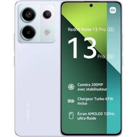 Smartphone Xiaomi Redmi Note 13 Pro NFC 8GB/ 256GB/ 6.67'/ 5G/ Púrpura Smartphone Xiaomi Redmi Note 13 Pro NFC 8GB/ 256GB/ 6.67'/ 5G/ Púrpura