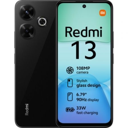 Smartphone Xiaomi Redmi 13 8GB/ 256GB/ 6.79'/ Negro Medianoche Smartphone Xiaomi Redmi 13 8GB/ 256GB/ 6.79'/ Negro Medianoche