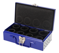 Caixa de metal com conjunto de chaves de impacto 3/4, 8 Pcs