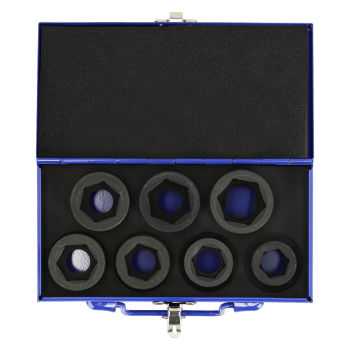 Conjunto de chaves de impacto de 1 7 pcs em caixa de metal