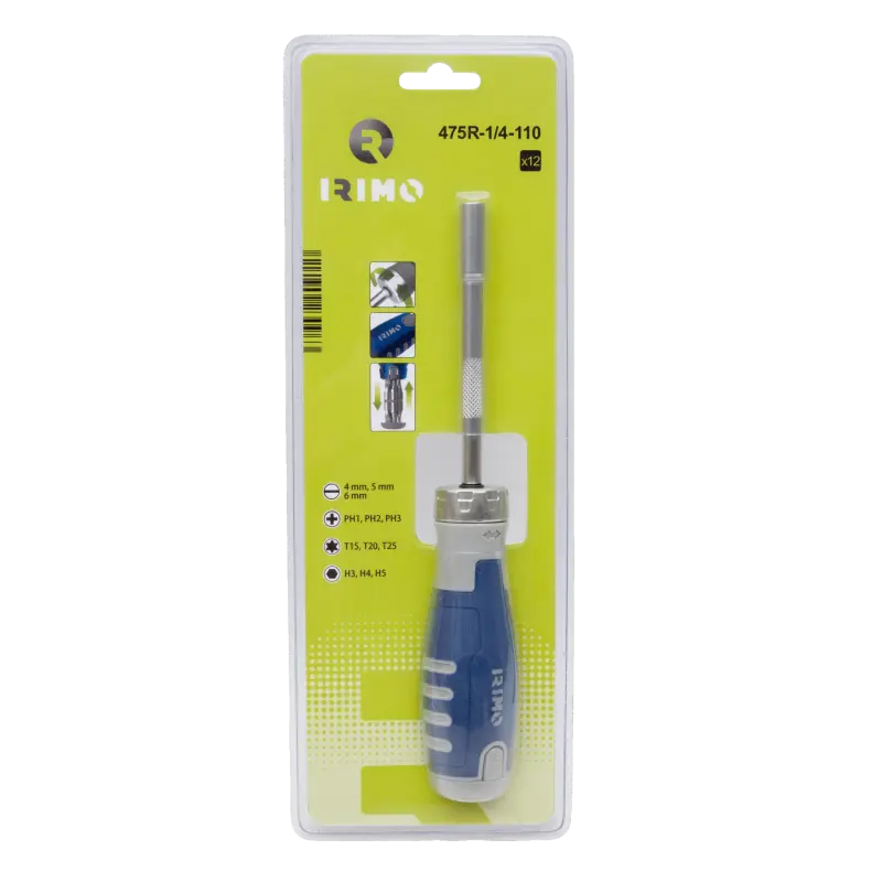 Chave de parafusos com suporte para pontas de roquete com 12 pontas Chave de parafusos com suporte para pontas de roquete com 12 pontas