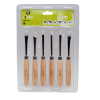 Conjunto de talhadeiras, 6 Pcs em polegadas numa embalagem de blister Conjunto de talhadeiras, 6 Pcs em polegadas numa embalagem de blister