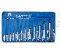 Conjunto de chaves de bocas de anel duplo 6-32, carteira com 12 pcs