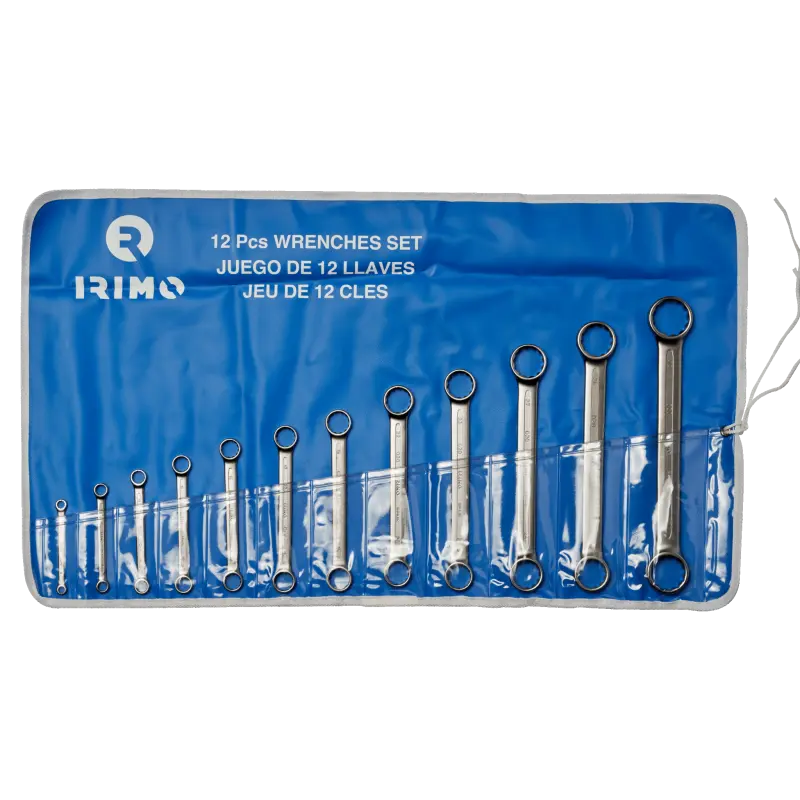 Conjunto de chaves de bocas de anel duplo 6-32, carteira com 12 pcs Conjunto de chaves de bocas de anel duplo 6-32, carteira com 12 pcs