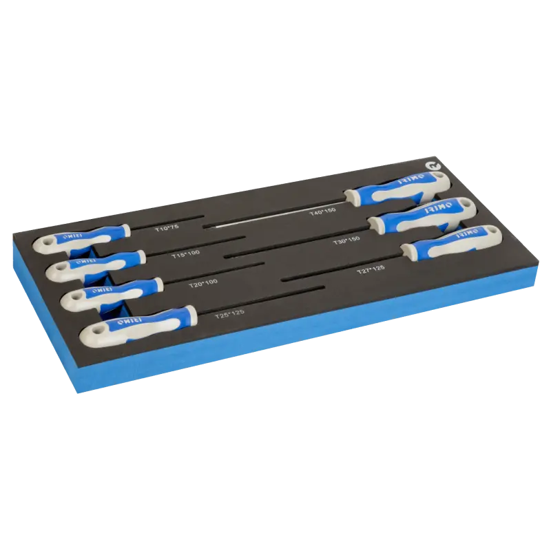 Inserções de espuma 1/3 com chaves de parafusos Torx - 7 pcs Inserções de espuma 1/3 com chaves de parafusos Torx - 7 pcs