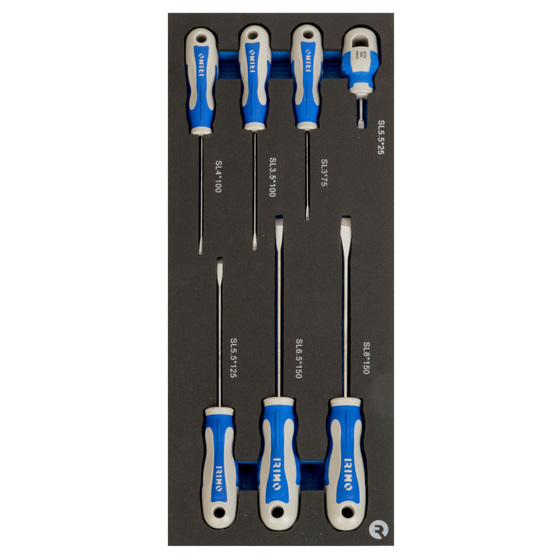Inserções de espuma 1/3 com chaves de parafusos retas e chaves de fendas - 7 pcs Inserções de espuma 1/3 com chaves de parafusos retas e chaves de fendas - 7 pcs