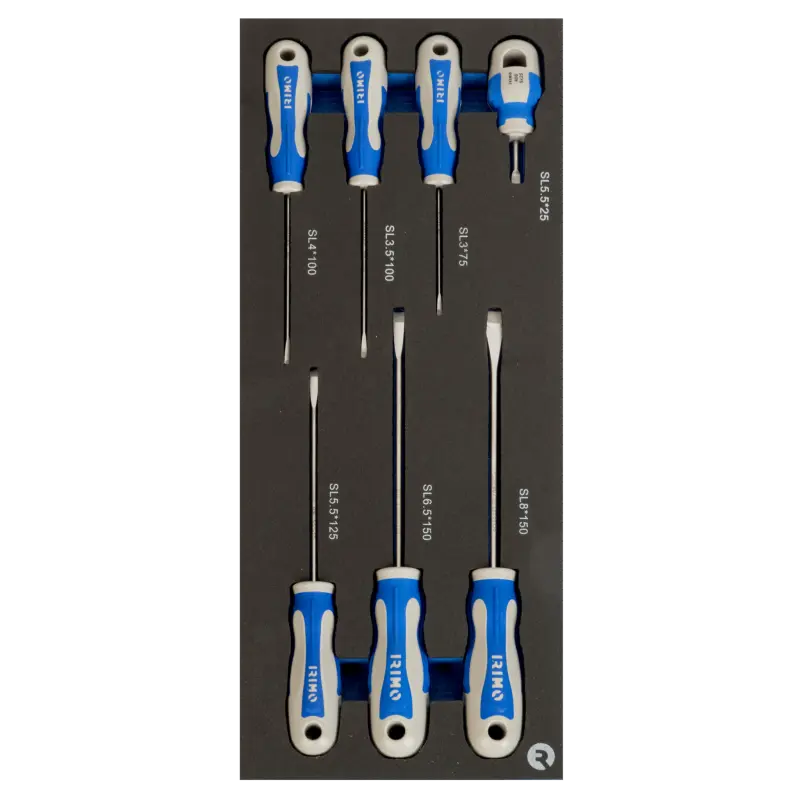Inserções de espuma 1/3 com chaves de parafusos retas e chaves de fendas - 7 pcs Inserções de espuma 1/3 com chaves de parafusos retas e chaves de fendas - 7 pcs