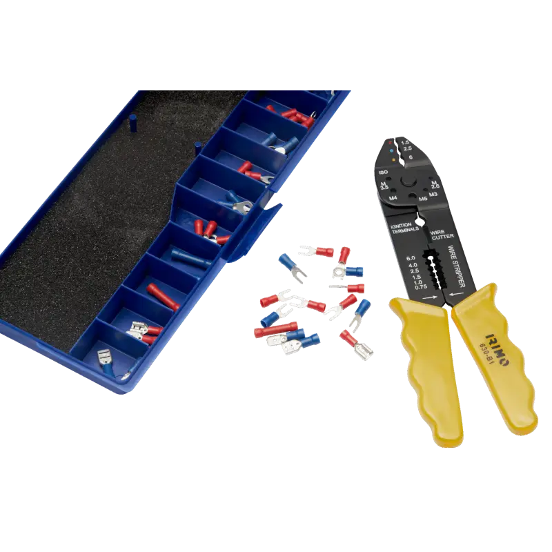 Conjunto de alicates de cravar para terminais isolados, 61 pcs Conjunto de alicates de cravar para terminais isolados, 61 pcs