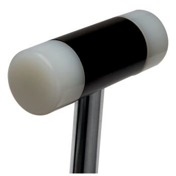 Martelo de nylon de 44 mm com cabo metálico