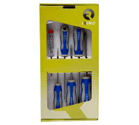 Conjunto de chaves de parafusos 6 Pcs, de fendas 3-4-5.5; Ph1-Ph2; Verificador de corrente 3X60