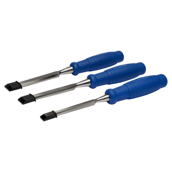 Conjunto de 3 cinzéis (12, 18, 25 mm) em caixa de cartão em polegadas