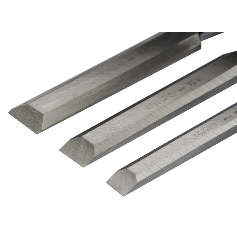 Conjunto de 3 cinzéis (12, 18, 25 mm) em caixa de cartão em polegadas Conjunto de 3 cinzéis (12, 18, 25 mm) em caixa de cartão em polegadas