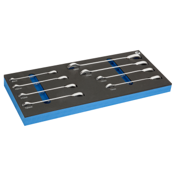 Inserções de espuma 1/3 com chaves de bocas e roquete combinadas - 8 pcs