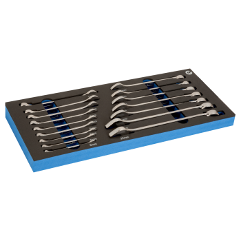 Inserções de espuma 1/3 com chaves de bocas combinadas - 16 pcs