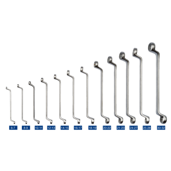 Conjunto de chaves de bocas de anéis de duplo deslocamento 6X7-30X32, carteira com 12 pcs