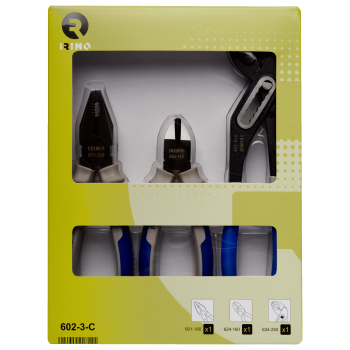 Conjunto de alicates de 3 pcs, combinado de 180, de corte de 160 e alicate de junta deslizante de 250 mm