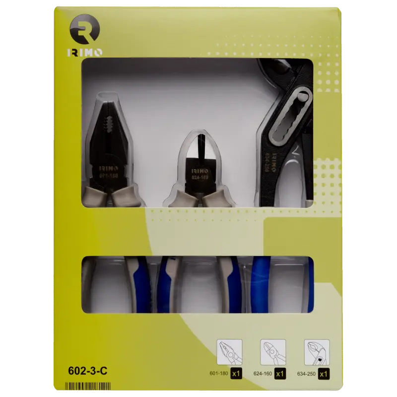 Conjunto de alicates de 3 pcs, combinado de 180, de corte de 160 e alicate de junta deslizante de 250 mm Conjunto de alicates de 3 pcs, combinado de 180, de corte de 160 e alicate de junta deslizante de 250 mm