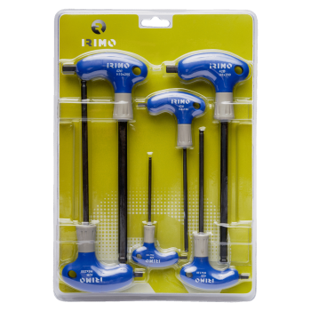 Chave sextavada com ponta esférica e pega em T, 6 Pcs