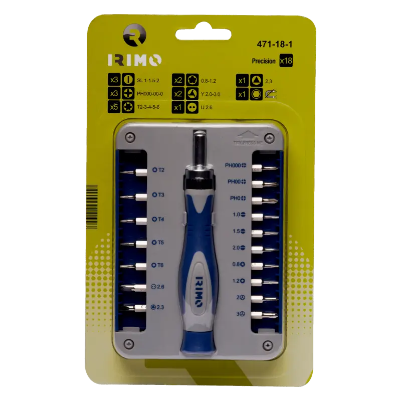 Conjunto de chaves de parafusos de precisão com suporte para pontas de roquete 17 pontas 4 mm Conjunto de chaves de parafusos de precisão com suporte para pontas de roquete 17 pontas 4 mm