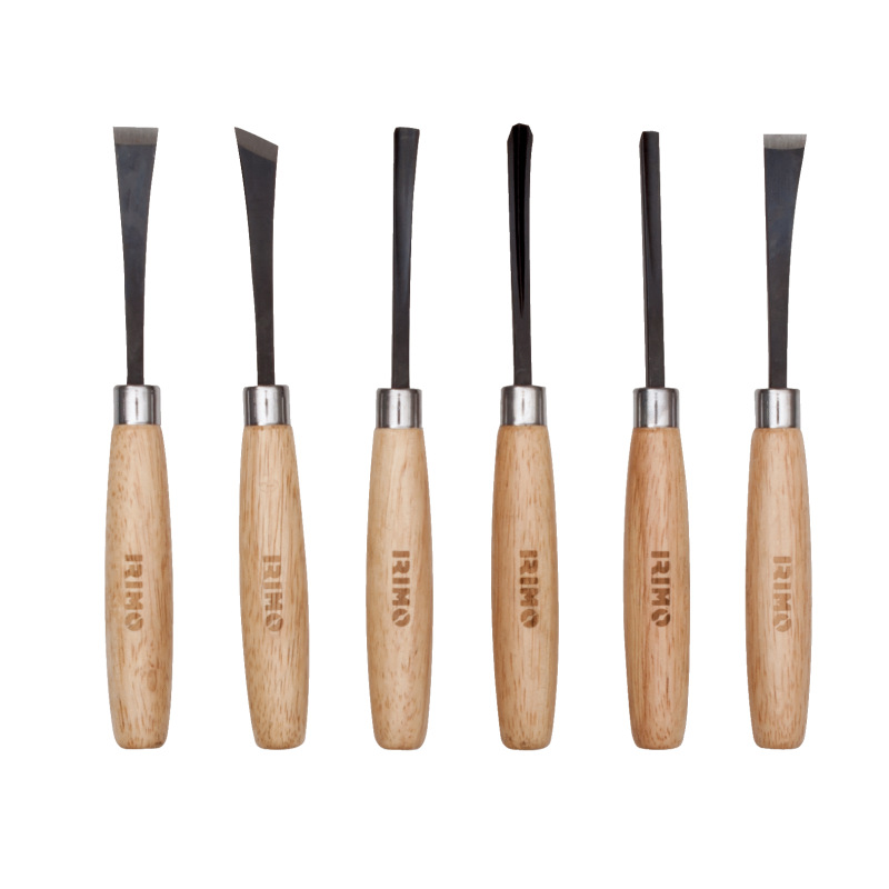 Conjunto de talhadeiras, 6 Pcs em polegadas numa embalagem de blister Conjunto de talhadeiras, 6 Pcs em polegadas numa embalagem de blister