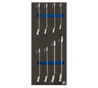 Inserções de espuma 1/3 com chaves de bocas e roquete combinadas - 8 pcs