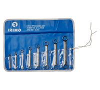 Conjunto de chaves de bocas de anel duplo 6-22, carteira com 8 pcs