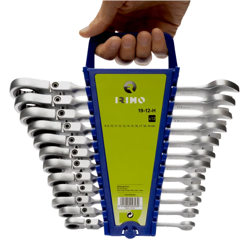 Conjunto de chaves de roquete combinadas de cabeça flexível, suporte 12 pcs Conjunto de chaves de roquete combinadas de cabeça flexível, suporte 12 pcs