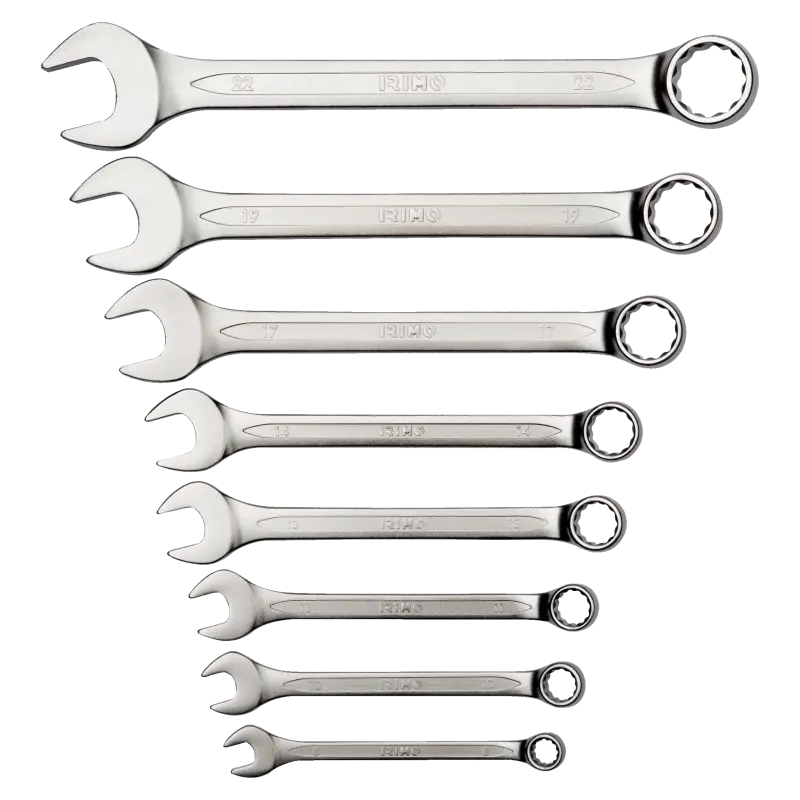 Conjunto de chaves de bocas combinadas 8-22, 8 pcs em suporte Conjunto de chaves de bocas combinadas 8-22, 8 pcs em suporte