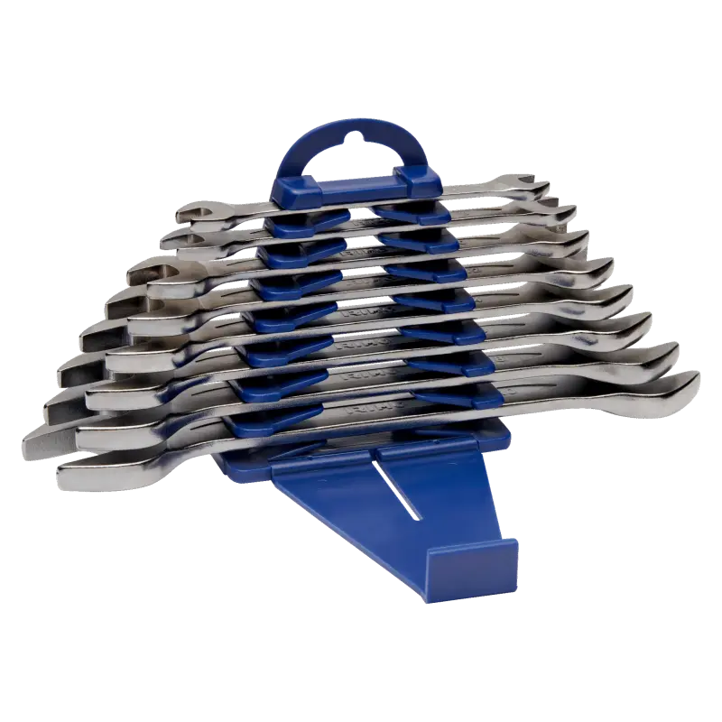 Conjunto de chaves de extremidade aberta dupla 6X7-20X22 8 Pcs em suporte Conjunto de chaves de extremidade aberta dupla 6X7-20X22 8 Pcs em suporte