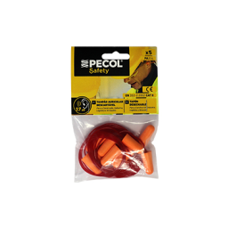 Blister 5 pares Tampões Auriculares C/Fio 37dB PA314 PECOL Blister 5 pares Tampões Auriculares C/Fio 37dB PA314 PECOL