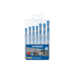 Caixa Plástica c/ 7 Brocas Enc. Cilindrico Multimateriais Premium - PECOL