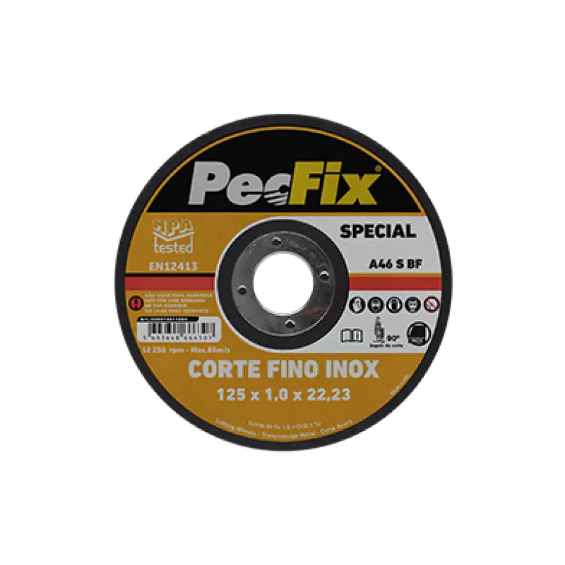 Disco Corte Fino Inox Special 125x1,0 - PECFIX Disco Corte Fino Inox Special 125x1,0 - PECFIX