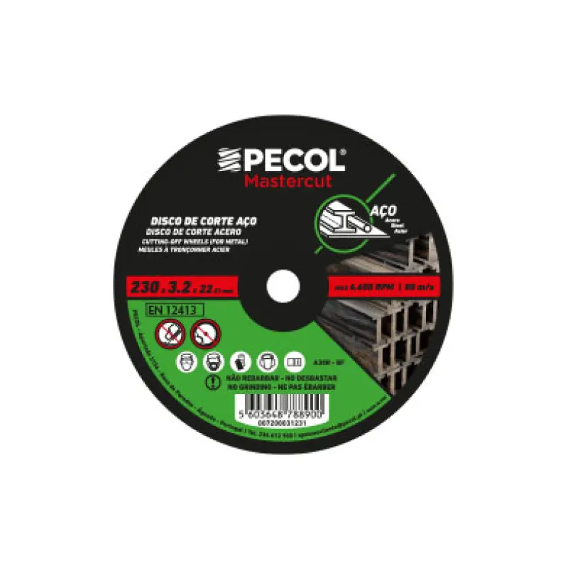 Disco de Corte Aço 230x3,2 - PECOL MASTERCUT Disco de Corte Aço 230x3,2 - PECOL MASTERCUT