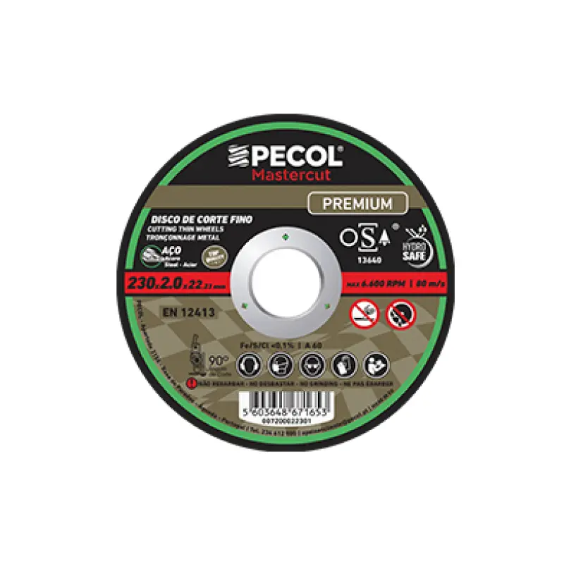 Disco de Corte Fino Aço Premium 230x2,0 - PECOL Disco de Corte Fino Aço Premium 230x2,0 - PECOL