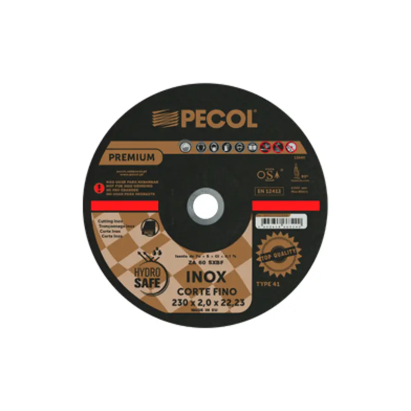 Disco de Corte Fino Inox Premium 230x2,0 - PECOL Disco de Corte Fino Inox Premium 230x2,0 - PECOL