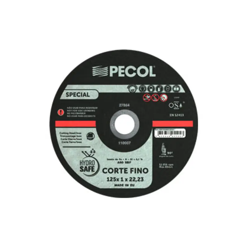 Disco de Corte Fino Inox Special 125x1 - PECOL (Cx. Plast.) Disco de Corte Fino Inox Special 125x1 - PECOL (Cx. Plast.)