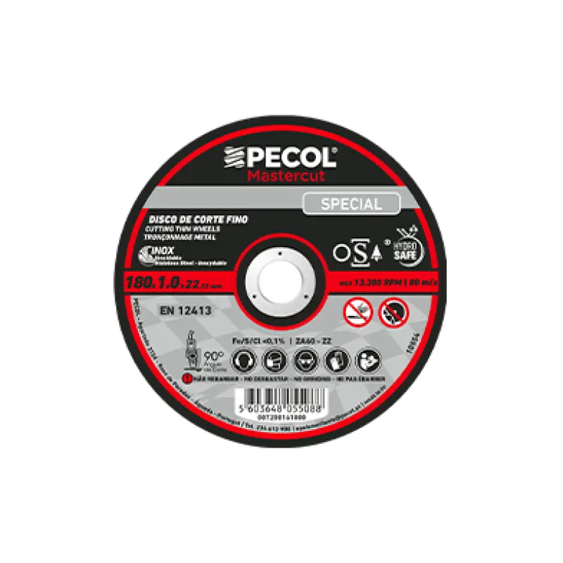 Disco de Corte Fino Inox Special 180x1,8 - PECOL Disco de Corte Fino Inox Special 180x1,8 - PECOL